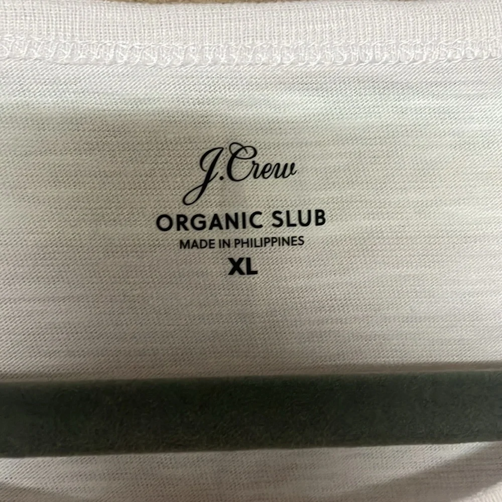 J. Crew size XL organic slub tee in white and purple stripe boxy fit